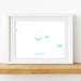 Framed artwork with 'Azores' text on a white background