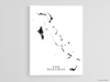 The Bahamas islands map print with a black and white design by Maps As Art.