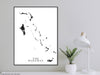 The Bahamas islands map print with a black and white design by Maps As Art.
