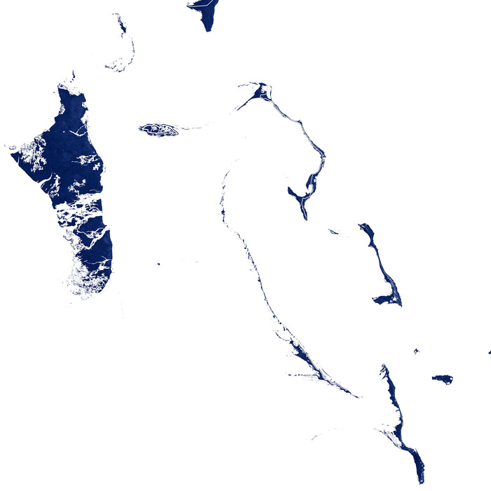 Bahamas Islands Map Wall Art Print or Poster: Nassau Abaco Eleuthera Berry Grand Bahama Bimini