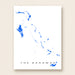Map of The Bahamas in blue on a white background