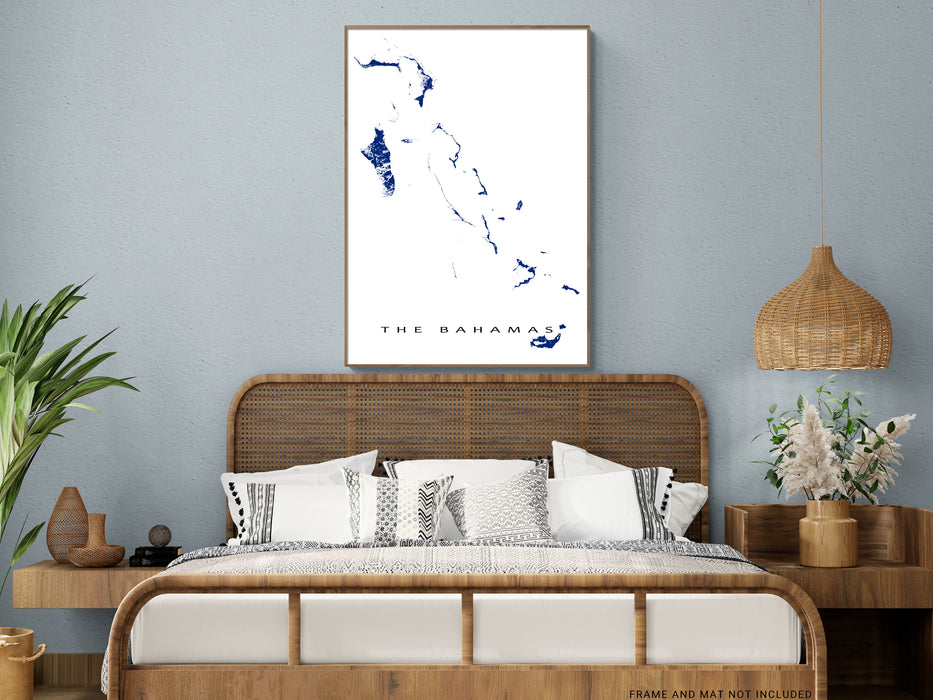 The Bahamas map print designed by Maps As Art.