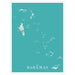 Map of The Bahamas on a teal background