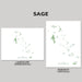 Two maps of The Bahamas with 'SAGE' branding on a gray background.