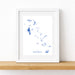 Framed map of The Bahamas on a white background