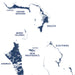 Map of the Bahamas with labeled islands on a white background
