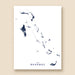 Map of The Bahamas on a white background