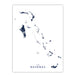 Map of The Bahamas with black lines on a white background