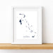 Framed map of The Bahamas on a white background