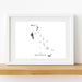 Framed map of The Bahamas on a white wall