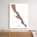 Map of Baja Mexico on a white background above a wooden surface.