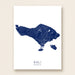 Map of Bali, Indonesia on a white background