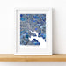 Framed map of Baltimore on a white wall