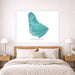 Bedroom with a map of Barbados on the wall