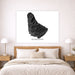 Framed map of Barbados above a bed in a bedroom setting