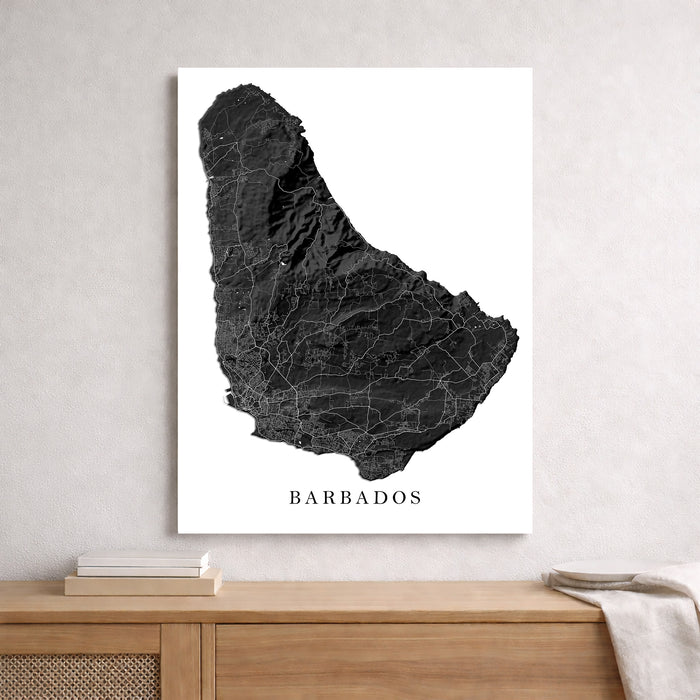 Map of Barbados on a white background