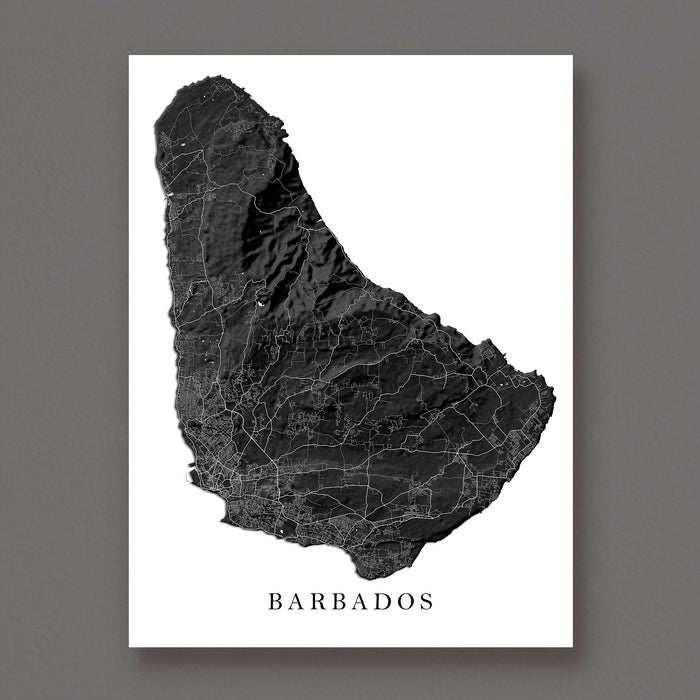 Map of Barbados on a white background with 'Barbados' text below.