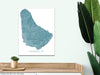 Barbados island map print in Breeze by Maps As Art.