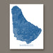Map of Barbados on a white background with 'Barbados' text below.