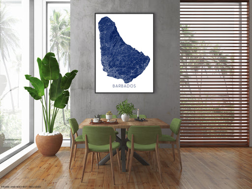 Barbados island map print in Breeze by Maps As Art.