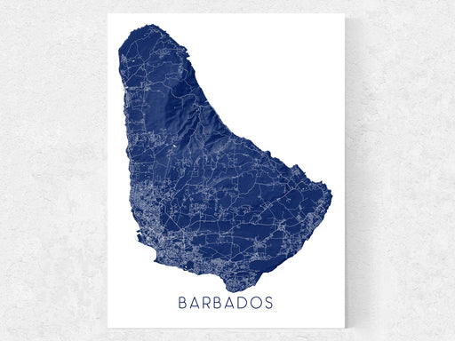 Barbados island map print in Breeze by Maps As Art.