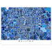Map of Beijing in blue mosaic style on a white background