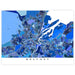 Map of Belfast in blue tones on a white background