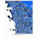 Map of Berkeley with a blue color gradient on a white background