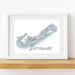 Framed map of Bermuda on a white background