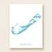 Map of Bermuda in turquoise on a white background
