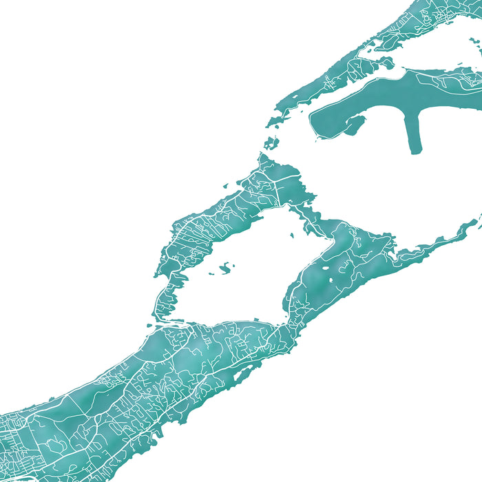 Map of Bermuda in teal color on a white background