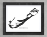 Bermuda island map print with a black and white topographic design by Maps As Art.