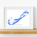 Framed map of Bermuda on a white wall