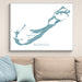 Map of Bermuda framed on a wall above a sofa