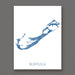 Map of Bermuda in blue on a white background