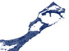 Map of Bermuda close up in blue on a white background