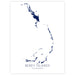 Map of Berry Islands, The Bahamas, in blue on a white background