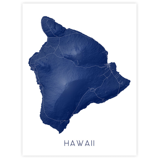 Map of Hawaii in blue on a white background