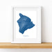 Framed map of Hawaii on a white background