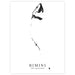 A minimalist black and white art print featuring a stylized shark silhouette above the text 'BIMINI' and 'THE BAHAMAS' on a white background.