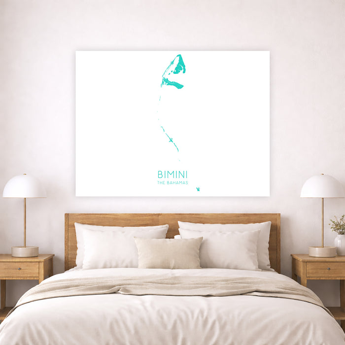 Bimini Bahamas Map Print: Caribbean Islands Wall Art Poster