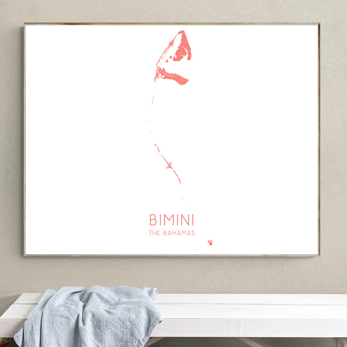 Bimini Bahamas Map Print: Caribbean Islands Wall Art Poster