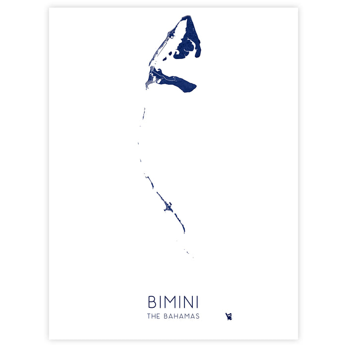 Bimini Bahamas Map Print: Caribbean Islands Wall Art Poster