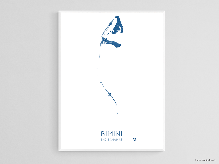 Bimini The Bahamas Map Print, Bimini Islands The Bahamas Wall Art Poster, Beach Decor
