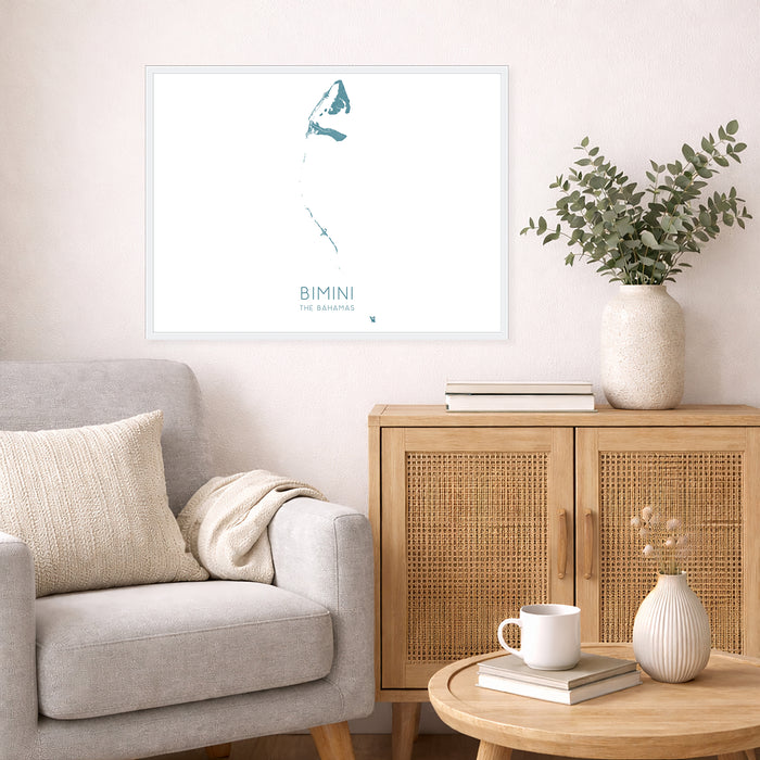 Bimini Bahamas Map Print: Caribbean Islands Wall Art Poster