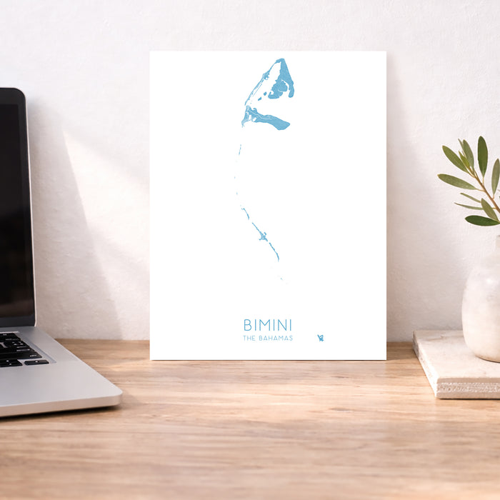 Bimini Bahamas Map Print: Caribbean Islands Wall Art Poster