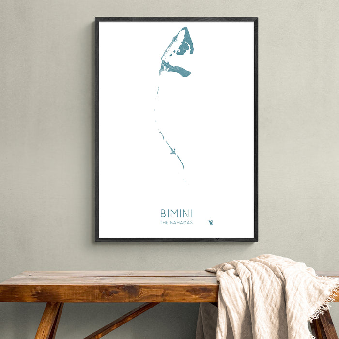 Bimini Bahamas Map Print: Caribbean Islands Wall Art Poster