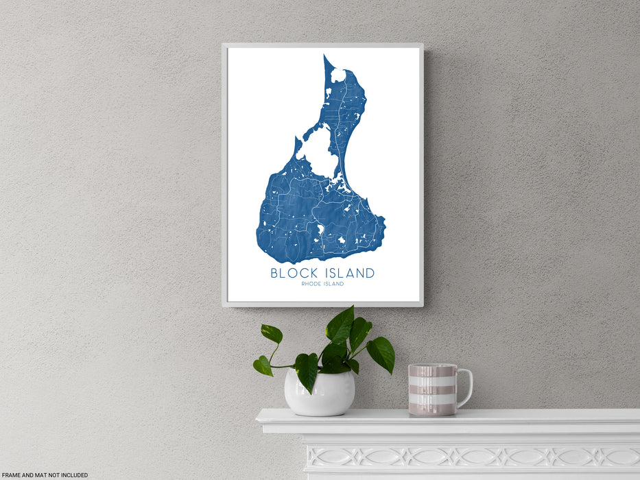 Block Island map print in Vintage by Maps As Art.