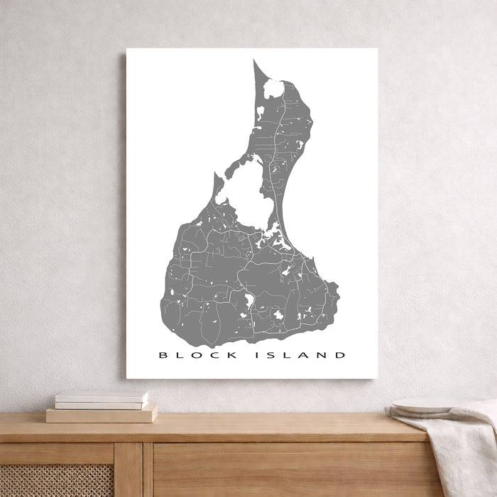 Block Island Map Print: Rhode Island Wall Art Poster, USA