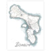 Map of Bonaire with a white background